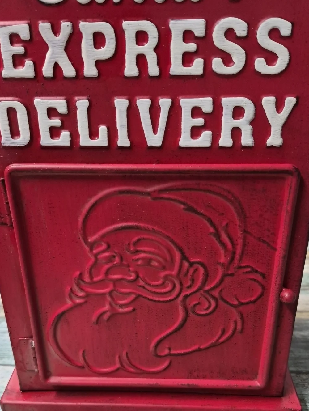 CHRISTMAS Metal Mailbox Letters To Santa Red 15x8x6